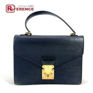 Louis Vuitton Epi Concorde Business Bag Flap Handbag Leather Noir Black